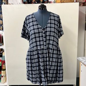 Nice, soft lightweight blue flannel mini dress. Gently worn